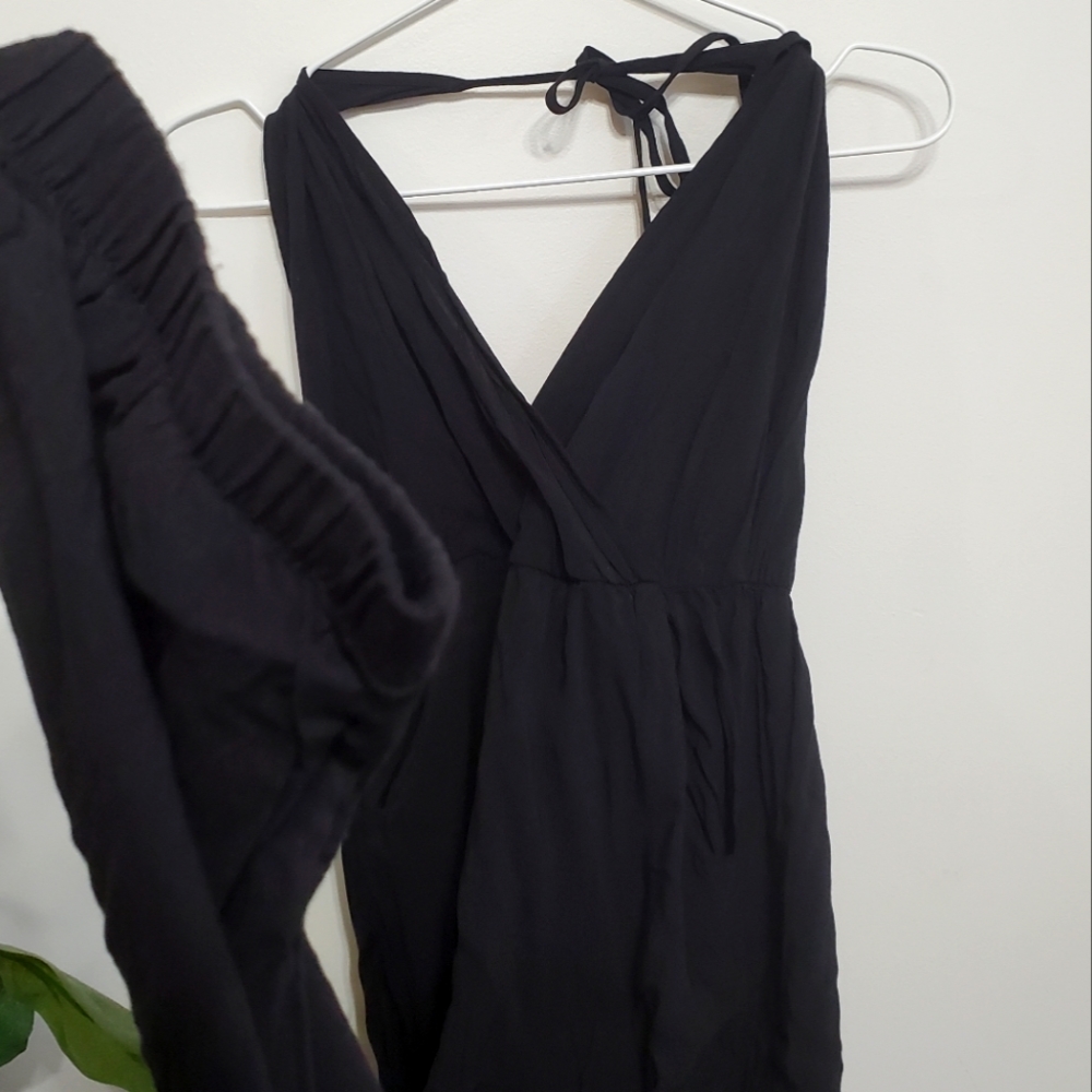 NECESSARY CLOTHING Small black halter jumpsuit